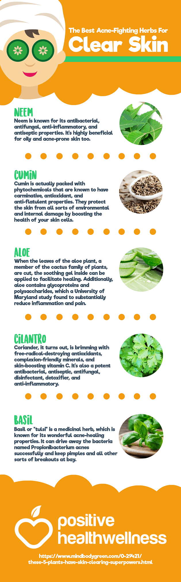 The Most Effect Acne-Fighting Herbs For Perfectly Clear Skin Infographic