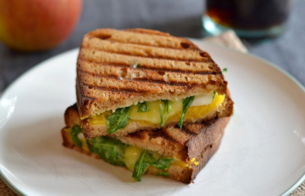 Pumpkin Grilled Cheese with Apples and Cheddar