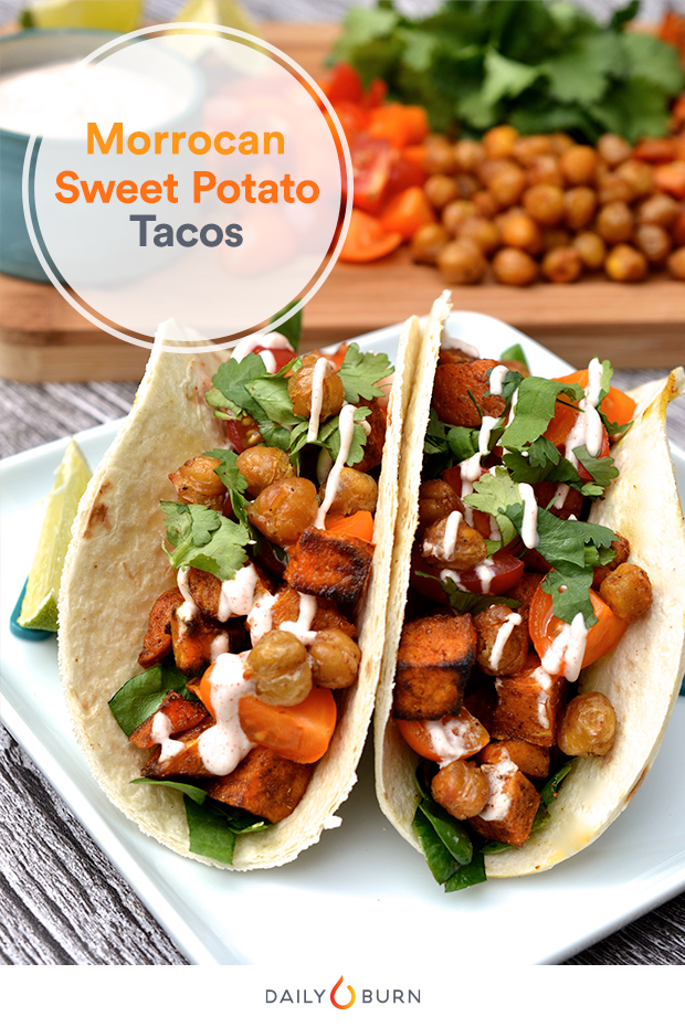 Moroccan Sweet Potato & Chickpea Tacos