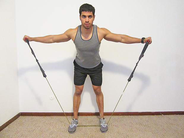 10 Resistance Band Exercises: Bent-Over Lateral Raise Exercise