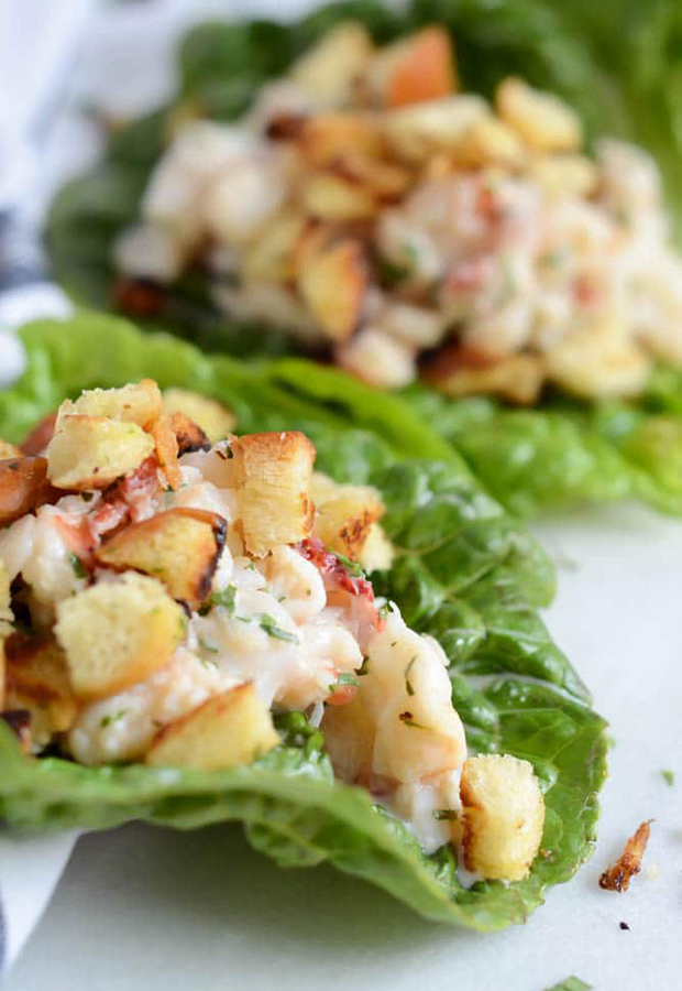 Movie-Inspired Appetizers for Oscar Night: Lobster Roll Lettuce Wraps With Brioche Crumbles Recipe